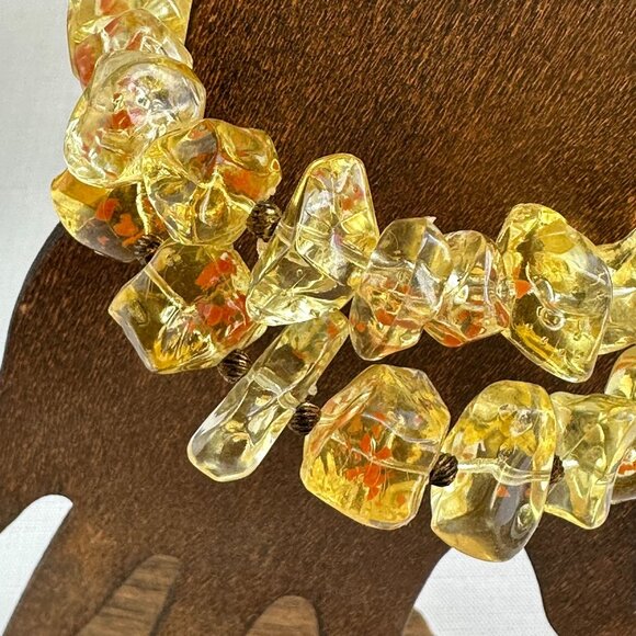 Vintage Baltic Amber Bracelet, Stretch Coil - Picture 2 of 12